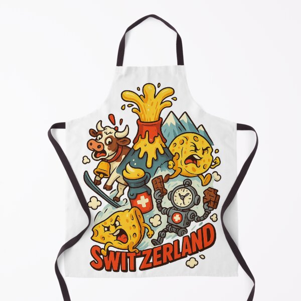 Item preview, Switzerland Cartoon Cliché Chaos – Cheese, Alps & Swiss Cult Symbols designed and sold by janbo93.