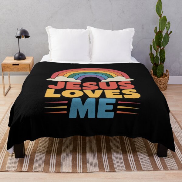 Item preview, Jesus Loves Me Gay Rainbow Gay Pride Flag And Queer designed and sold by PowAcademy.
