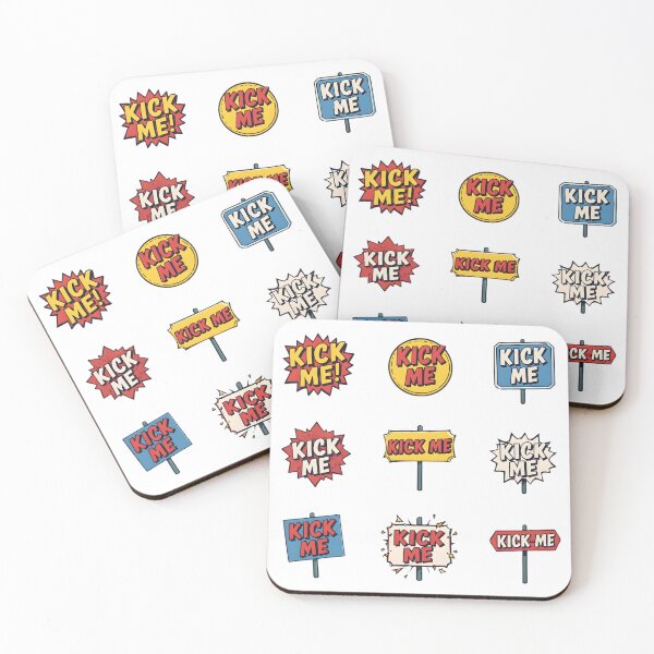 Item preview, Kick Me Sign Icon Set for April Fools Day Prank Humor Comic Style Funny Joke Graphics Silly Poster Sticker Designs designed and sold by ArtPetrenko90.