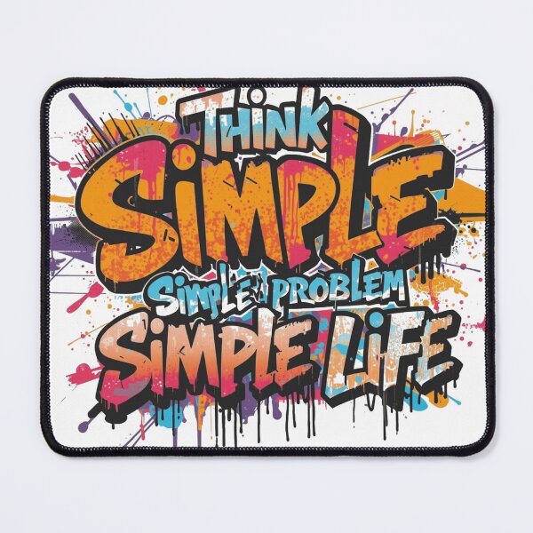 Item preview, Think Simple – Simple Problem Simple Life | Colorful Graffiti Typography designed and sold by DianTarioko.