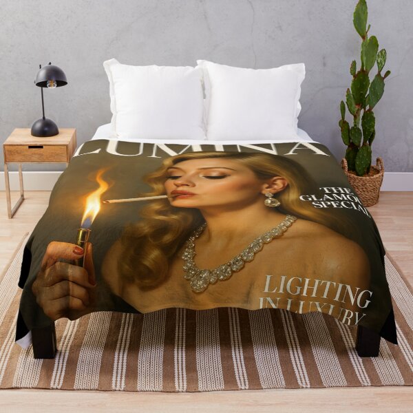 Item preview, Luxurious Blonde Diva Lighting Cigarette in Glamour Portrait. designed and sold by Spark2Seduction.