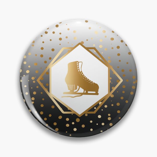 Item preview, Gold Figure Skate with Gold Dots on White to Black Gradient designed and sold by PD-Skating.