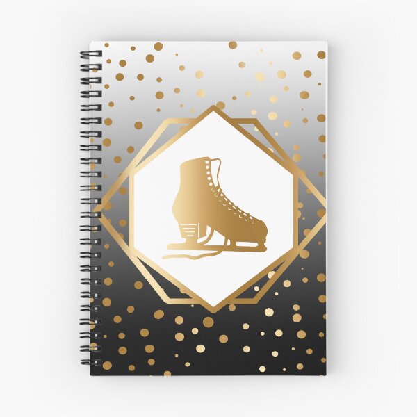 Item preview, Gold Figure Skate with Gold Dots on White to Black Gradient designed and sold by Purposely Designed.