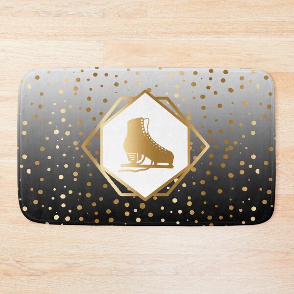 Item preview, Gold Figure Skate with Gold Dots on White to Black Gradient designed and sold by PD-Skating.