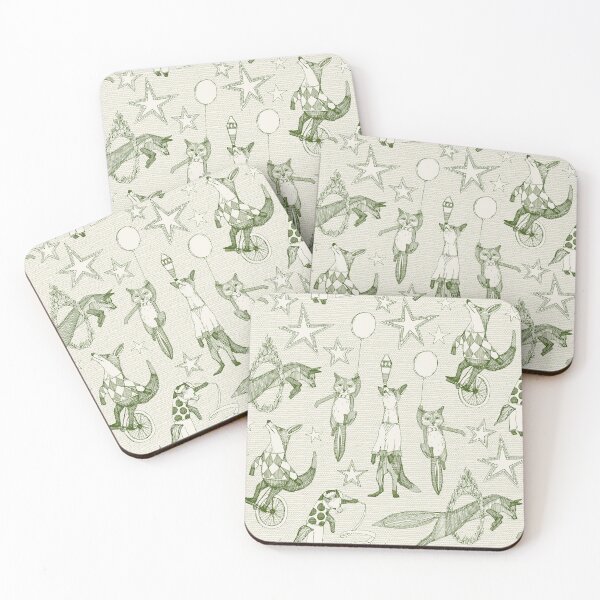 Item preview, foxy circus green ivory designed and sold by scrummy.