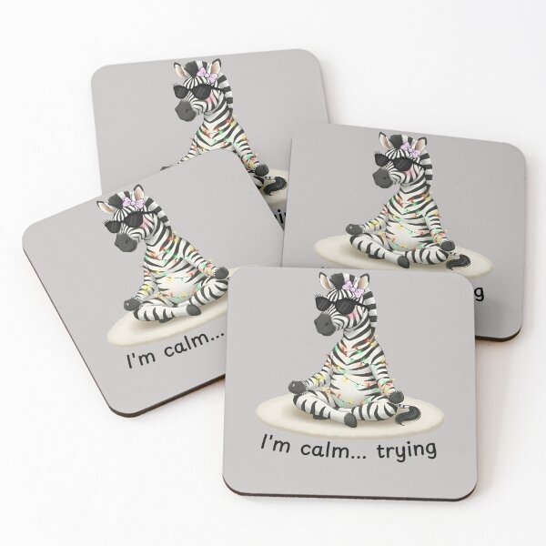 Item preview, Funny Meditating Zebra – Cute Yoga Animal with Christmas Lights designed and sold by VelvetSkyStudio.