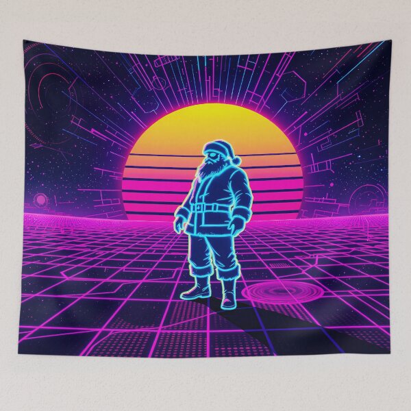 Item preview, Neon Synthwave Santa designed and sold by FratddArtworks.