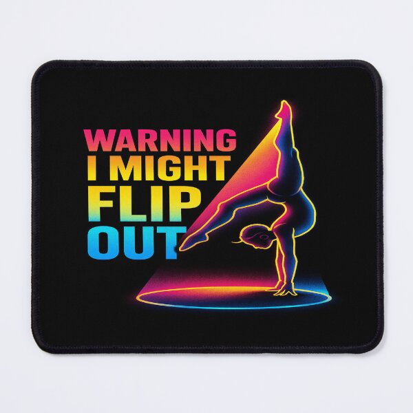 Item preview, Funny Gymnastics Quote Shirt – Neon Handstand Design with 'Warning I Might Flip Out' Text for Athletes designed and sold by Bright Nest Studio.