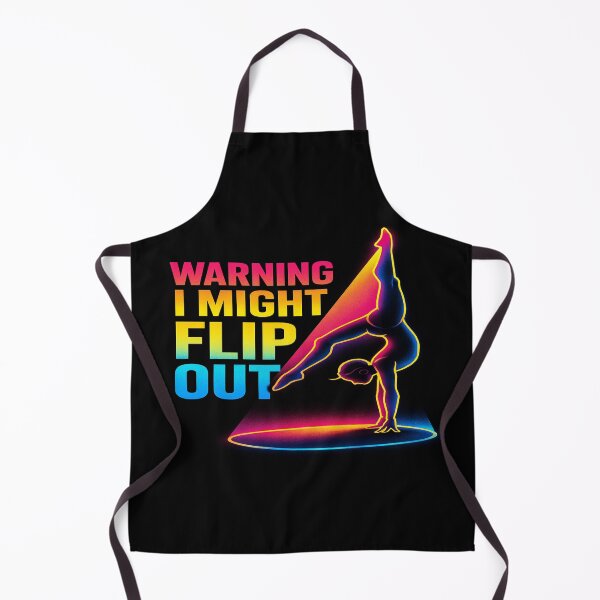 Item preview, Funny Gymnastics Quote Shirt – Neon Handstand Design with 'Warning I Might Flip Out' Text for Athletes designed and sold by Bright Nest Studio.