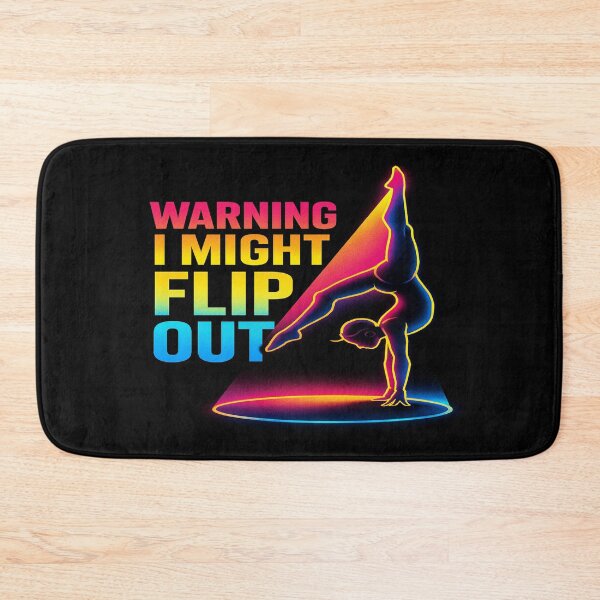 Item preview, Funny Gymnastics Quote Shirt – Neon Handstand Design with 'Warning I Might Flip Out' Text for Athletes designed and sold by Bright Nest Studio.