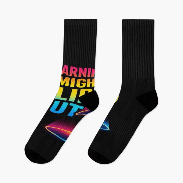 Item preview, Funny Gymnastics Quote Shirt – Neon Handstand Design with 'Warning I Might Flip Out' Text for Athletes designed and sold by Bright Nest Studio.