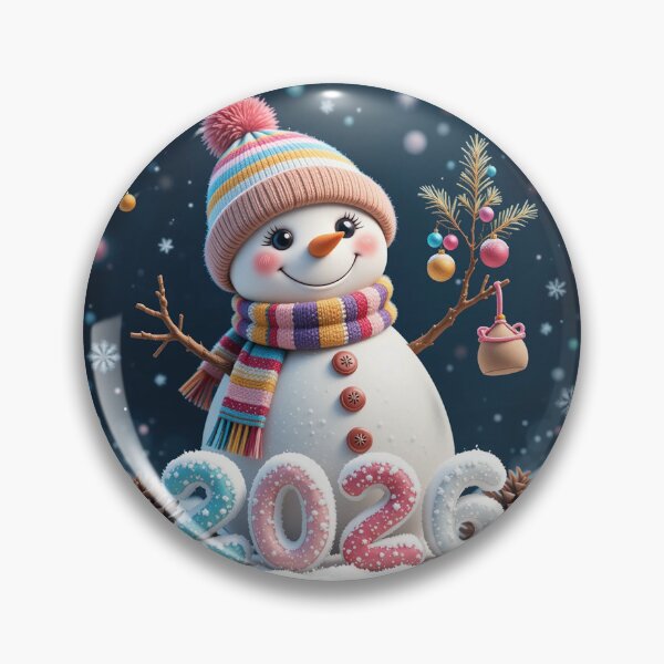 Item preview, Cheerful Snowman Winter Scene with Colorful 2026 Numbers – Festive Starry Night Illustration designed and sold by PixelVibe782.
