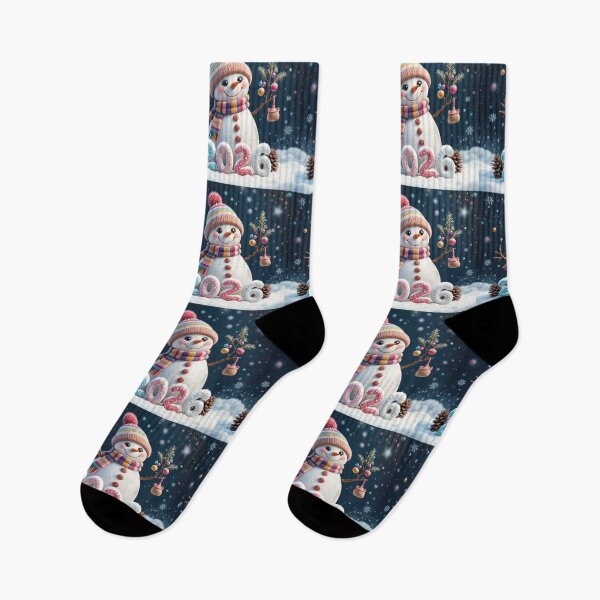 Item preview, Cheerful Snowman Winter Scene with Colorful 2026 Numbers – Festive Starry Night Illustration designed and sold by PixelVibe782.