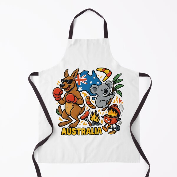 Item preview, Australia Cliché Cartoon Fun – Kangaroo, Koala & BBQ Illustration designed and sold by janbo93.
