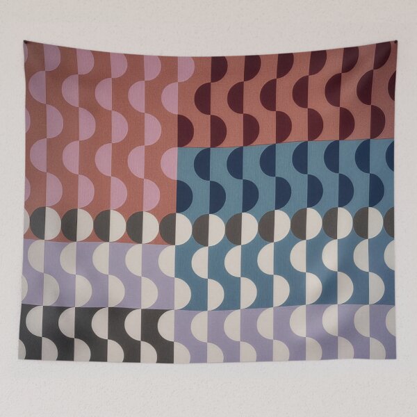 Item preview, Midcentury Semi-Circle Geometric Pattern - Deep Rich Color designed and sold by INNERHARMONY2.