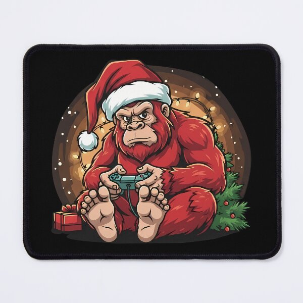 Item preview, Christmas Bigfoot Gamer – Funny Santa Sasquatch Playing Video Games designed and sold by Dot1001.