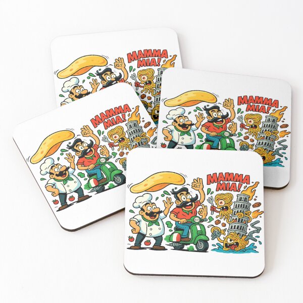 Item preview, Mamma Mia Italy Cliché Cartoon – Pizza & Crazy Pasta Illustration designed and sold by janbo93.