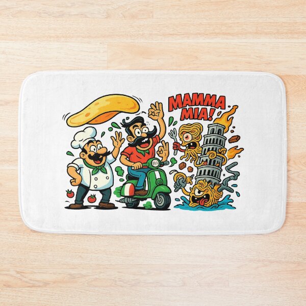 Item preview, Mamma Mia Italy Cliché Cartoon – Pizza & Crazy Pasta Illustration designed and sold by janbo93.