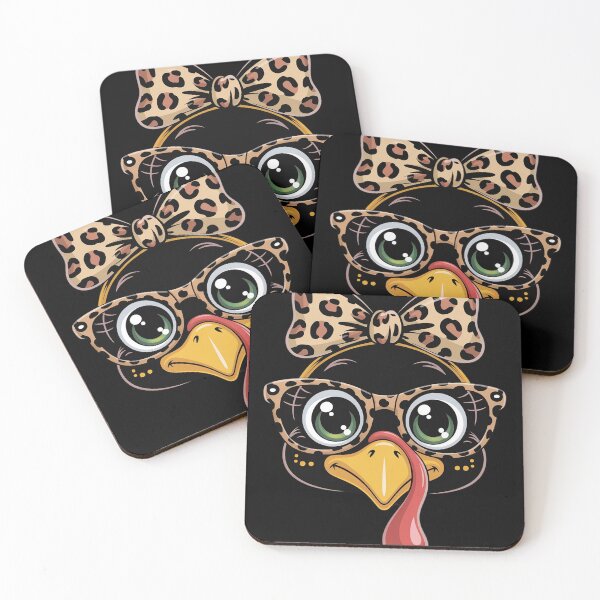 Item preview, Leopard Print Thanksgiving Turkey Face Glasses Women Girls  designed and sold by RoyTill0Art.