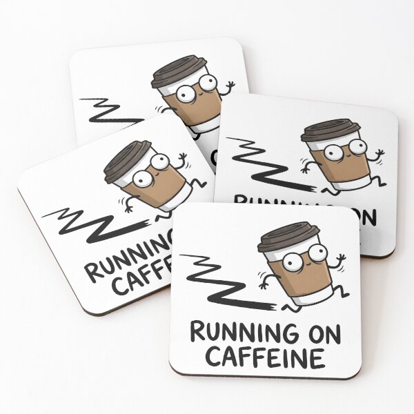 Item preview, Running on Caffeine Funny Coffee Cup designed and sold by Imaginationbeyond.