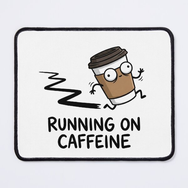Item preview, Running on Caffeine Funny Coffee Cup designed and sold by Imaginationbeyond.