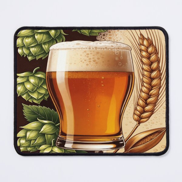 Item preview, Craft Beer Glass Illustration – Hops & Barley Vintage Art Shirt designed and sold by Sushikidsntoddlers.