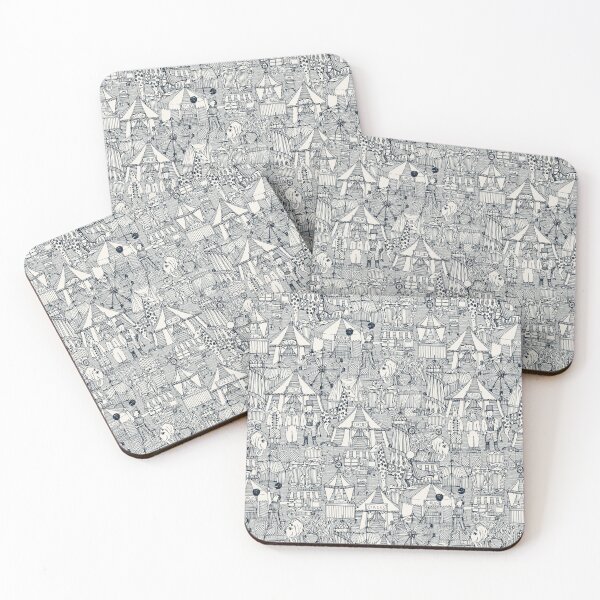 Item preview, retro circus indigo ivory designed and sold by scrummy.