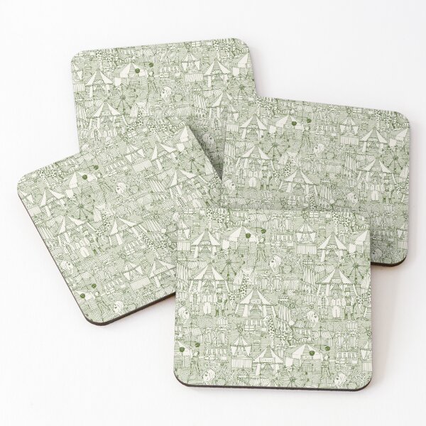 Item preview, retro circus green ivory designed and sold by scrummy.