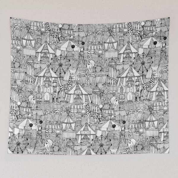 Item preview, retro circus black white designed and sold by scrummy.