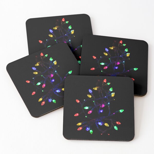 Item preview, Glowing Multicolored Christmas Lights on Dark Background – Festive Holiday Illustration designed and sold by PixelVibe782.