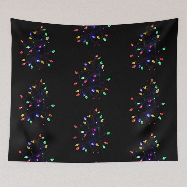 Item preview, Glowing Multicolored Christmas Lights on Dark Background – Festive Holiday Illustration designed and sold by PixelVibe782.