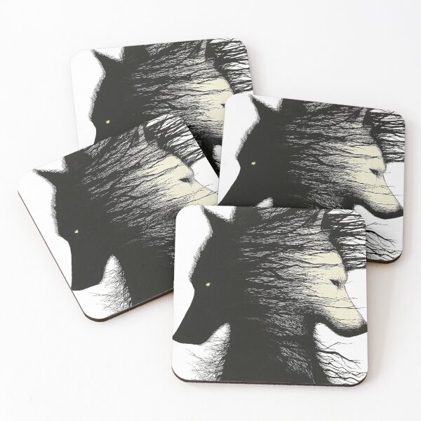 Item preview, Dual Wolf Spirit Dark vs Light Forest Silhouette Artwork designed and sold by Shoot-The-Moon.