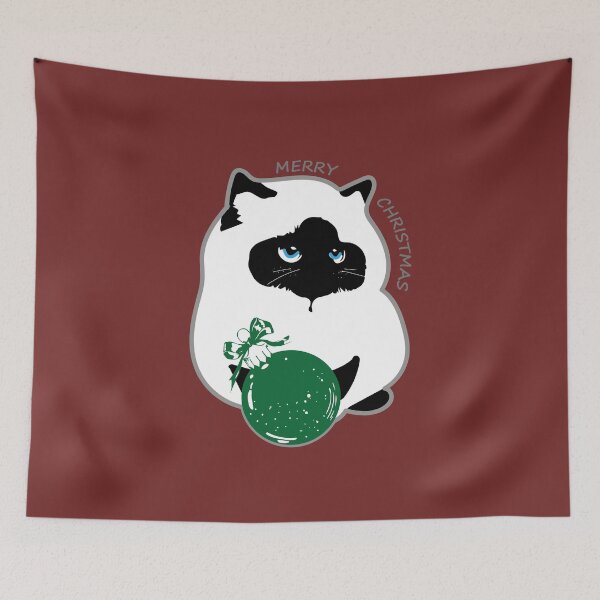 Item preview, MERRY CHRISTMAS CAT - Minimalist Holiday Pet Greeting designed and sold by SKETCHYANDGRAPHIC.