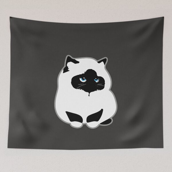 Item preview, Minimalist Birman Cat Line Art - Blue Eyes Aesthetic Pet Portrait designed and sold by SKETCHYANDGRAPHIC.