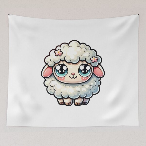 Item preview, Cute Sheep Sticker – Kawaii Fluffy Lamb Cartoon Design designed and sold by LunaPixelStudio.