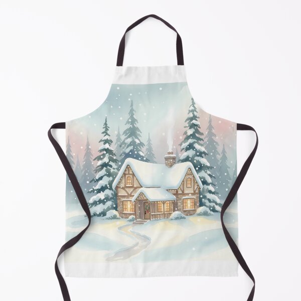 Item preview, “Cozy Cottage in Winter Snowfall” designed and sold by digisetumedia.