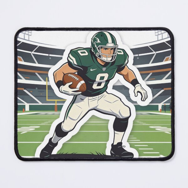 Item preview, American Football Player | Running Back Mascot | Green Jersey Athlete Illustration for Gameday designed and sold by Cherrydora.