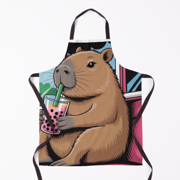 Item preview, Capybara & Bubble Tea Vibe designed and sold by HappySproutArt.