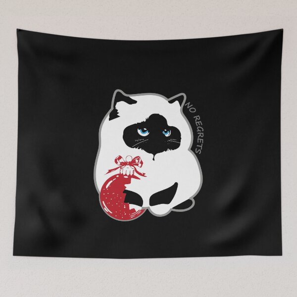 Item preview, NO REGRETS Christmas Cat - Funny Birman Cat Holiday Meme designed and sold by SKETCHYANDGRAPHIC.