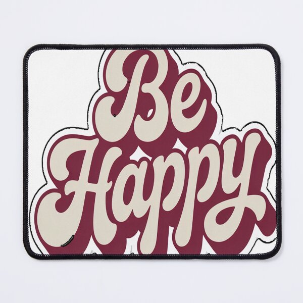 Item preview, Retro Be Happy Vinyl Sticker Design with Bold Script Typography and Realistic Glossy Finish designed and sold by ARTCREATESHOP.