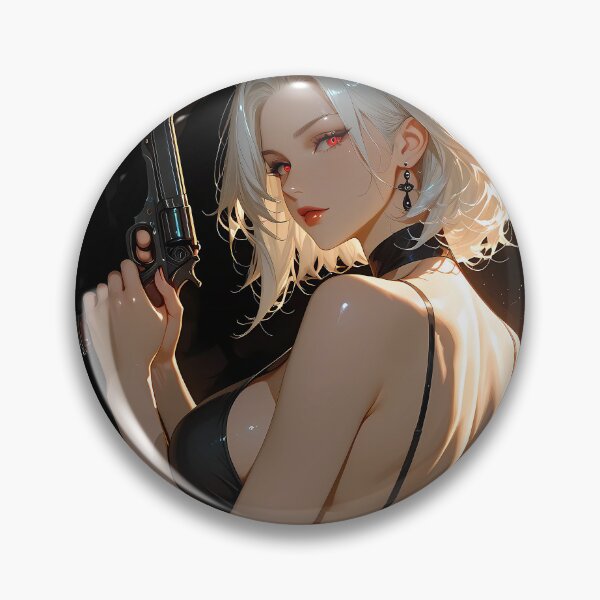 Item preview, Femme Fatale Anime Assassin Girl in Black Dress designed and sold by BorgSpareParts.