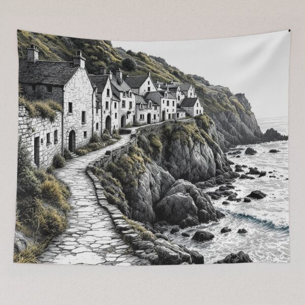 Item preview, Brittany (village on the edge of the cliff) designed and sold by jefboutique6150.