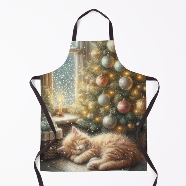 Item preview, Cute kitten and decorated pine tree designed and sold by Dali RB.