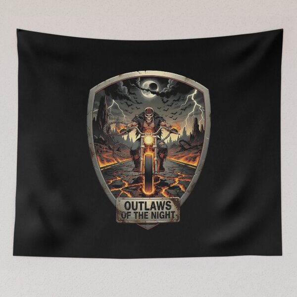 Item preview, Hellbound Biker Skull Crest Emblem designed and sold by Mellow-Design.