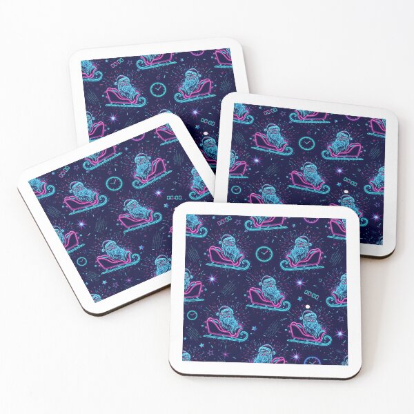 Item preview, Neon Santa Seamless new year Pattern designed and sold by Meemaart.