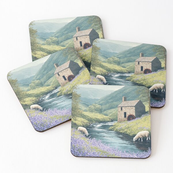 Item preview, Old watermill and sheep - countryside designed and sold by Dali RB.