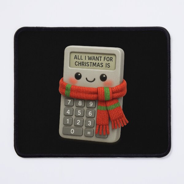 Item preview, Cute Christmas Calculator In Scarf - All I want For Christmas Is | Kawaii Funny Office Humor Gift Art designed and sold by Moons Studio.