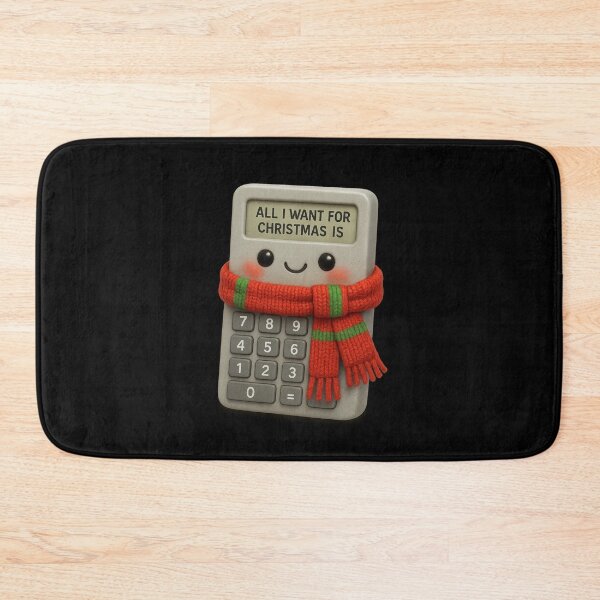 Item preview, Cute Christmas Calculator In Scarf - All I want For Christmas Is | Kawaii Funny Office Humor Gift Art designed and sold by Moons Studio.
