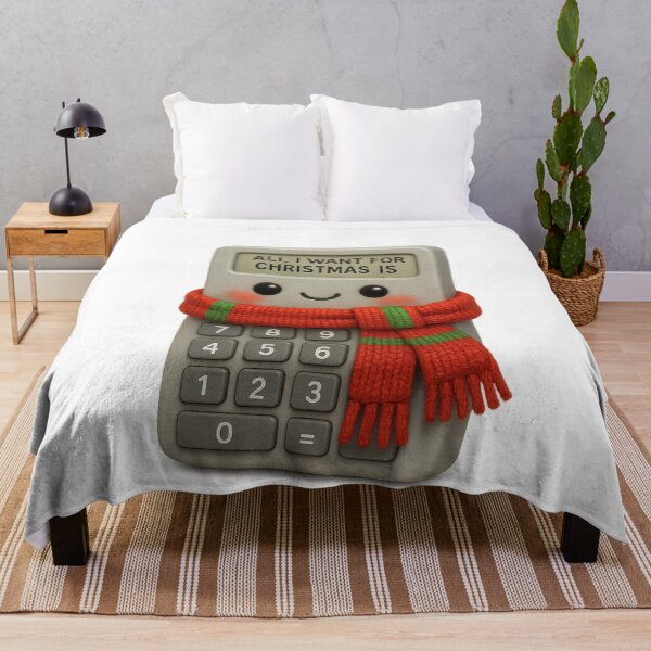 Item preview, Cute Christmas Calculator In Scarf - All I want For Christmas Is | Kawaii Funny Office Humor Gift Art designed and sold by Moons Studio.