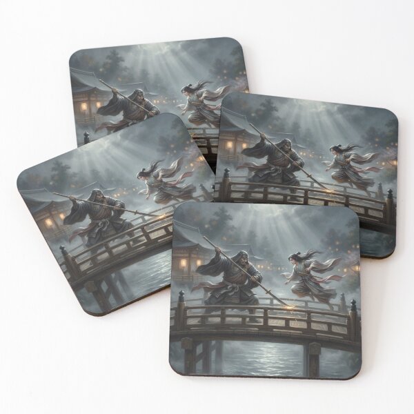 Item preview, Benkei on the Bridge – The Night Duel of Musashibō Benkei | Japanese Legend Art designed and sold by Mori-no-Akari.